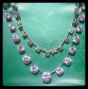 Diamond and sterling silver necklace